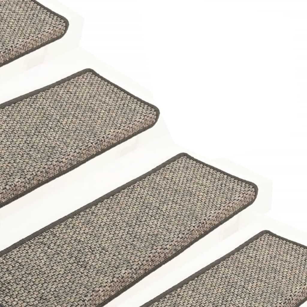 Treppenmatten Selbstklebend 15 Stk. 65x25 cm Grau und Beige