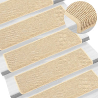 Thumbnail for Stufenmatten Selbstklebend 15 Stk Sisal-Optik 65x21x4cm