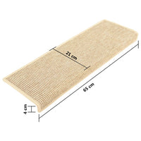 Thumbnail for Stufenmatten Selbstklebend 15 Stk Sisal-Optik 65x21x4cm