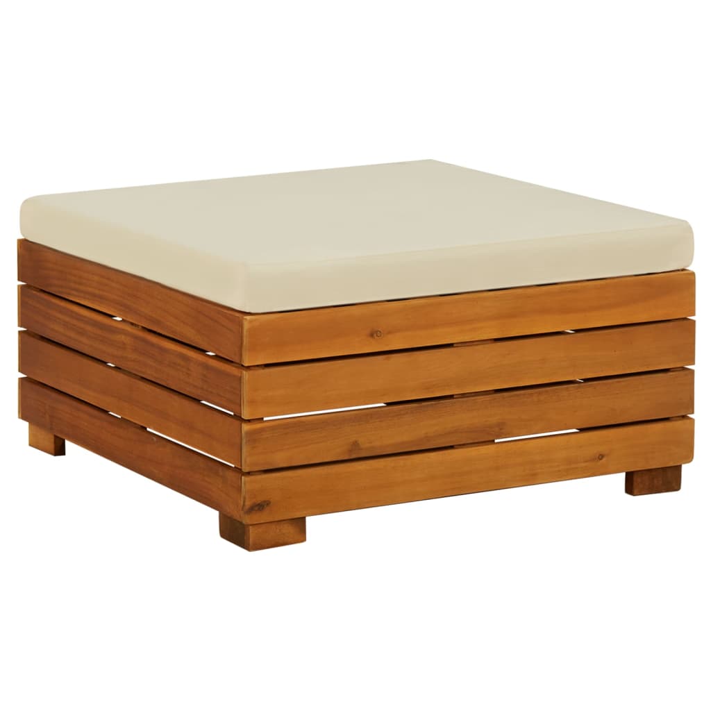 Gartentisch und Hocker mit Kissen Massivholz Akazie