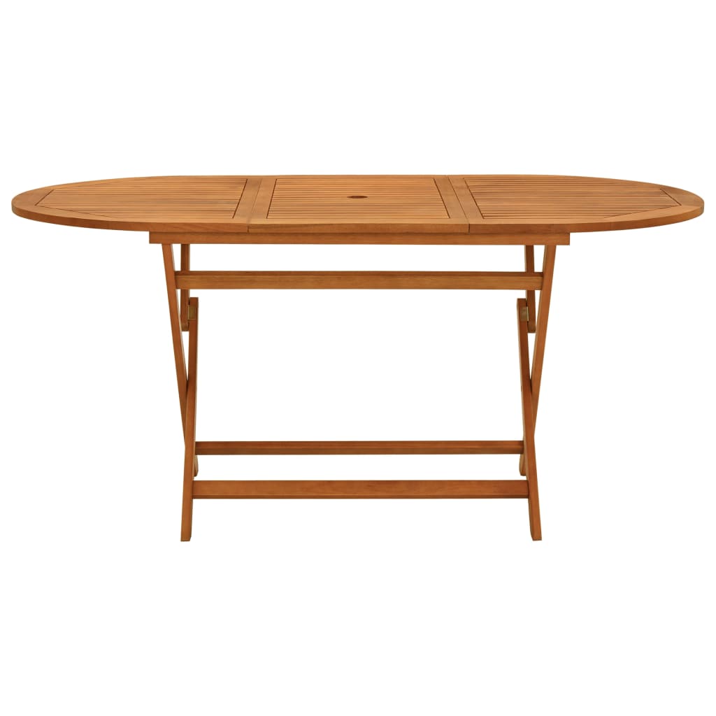 Klappbarer Gartentisch 160x85x75 cm Massivholz Eukalyptus