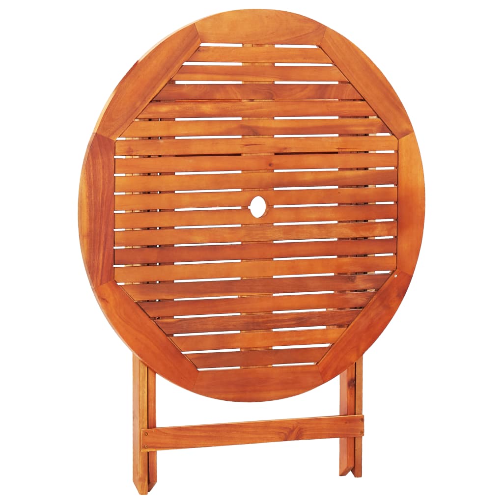 Klappbarer Gartentisch Ø90x75 cm Massivholz Eukalyptus