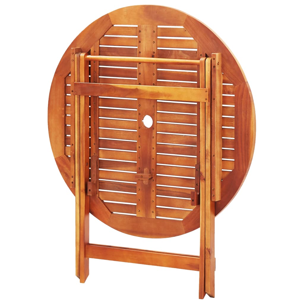 Klappbarer Gartentisch Ø90x75 cm Massivholz Eukalyptus