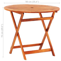 Thumbnail for Klappbarer Gartentisch Ø90x75 cm Massivholz Eukalyptus
