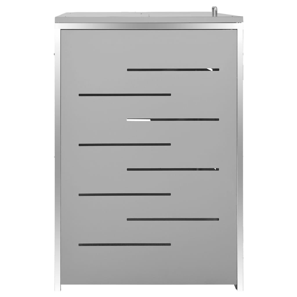 Mülltonnenbox für 3 Tonnen 207x77,5x115 cm Edelstahl