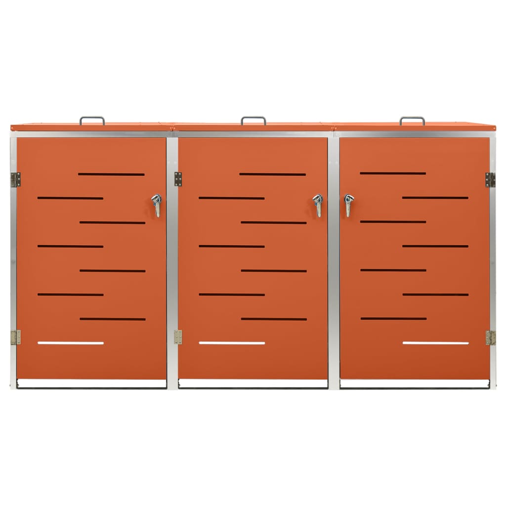 Mülltonnenbox für 3 Tonnen 207x77,5x115 cm Edelstahl