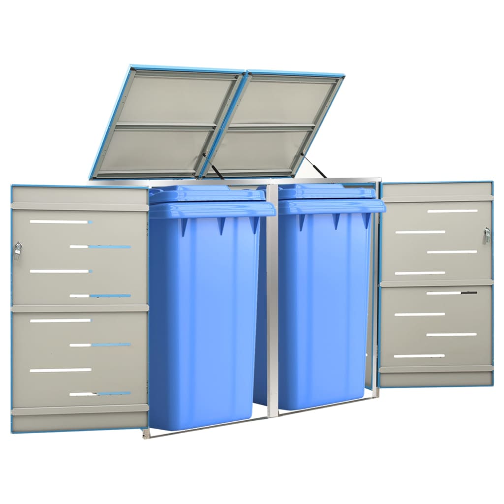 Mülltonnenbox für 2 Tonnen 138x77,5x115,5 cm Edelstahl