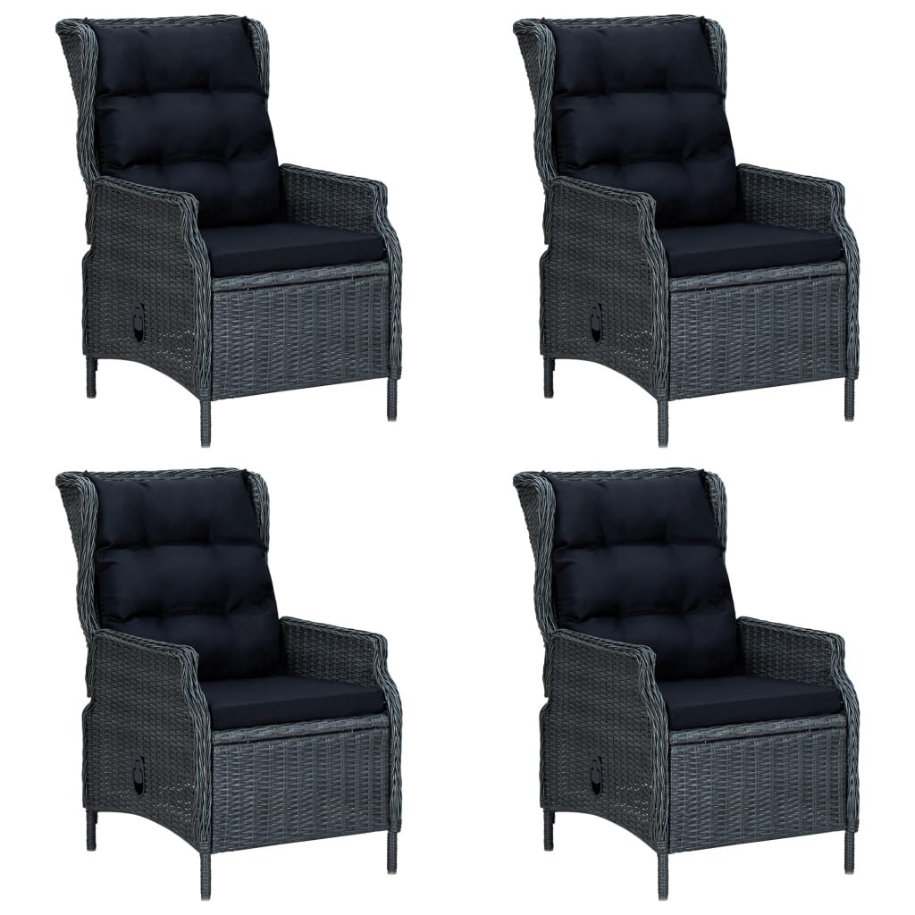 5-tlg. Garten-Essgruppe Dunkelgrau