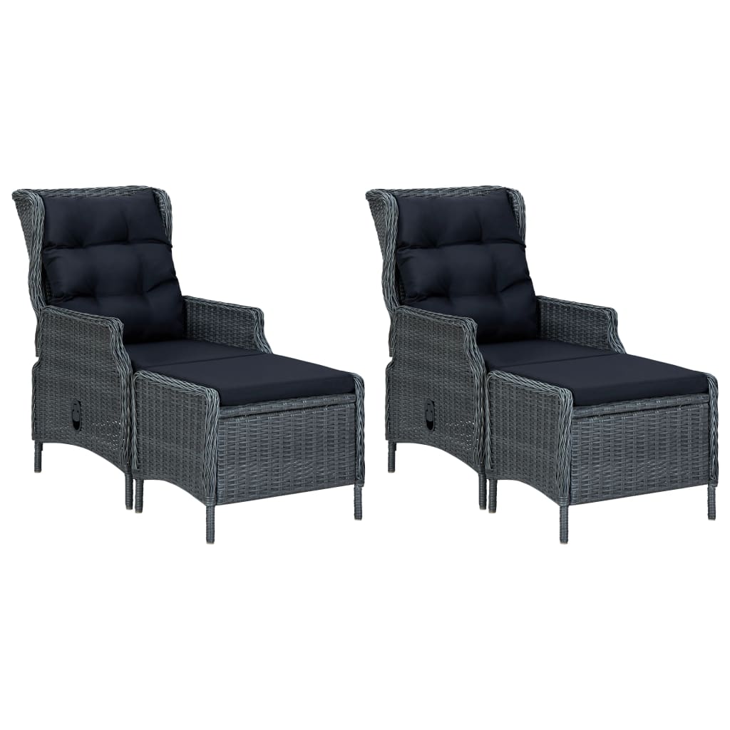 7-tlg. Garten-Essgruppe Dunkelgrau