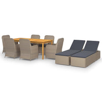 Thumbnail for 9-tlg. Garten-Essgruppe Braun