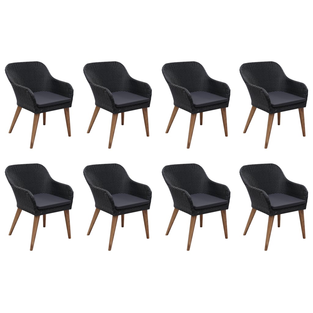 9-tlg. Garten-Essgruppe Schwarz