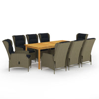 Thumbnail for 9-tlg. Garten-Essgruppe Braun