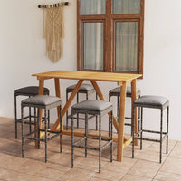 Thumbnail for 7-tlg. Gartenbar-Set mit Kissen Grau