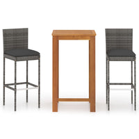 Thumbnail for 3-tlg. Gartenbar-Set mit Kissen Grau