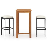 Thumbnail for 3-tlg. Gartenbar-Set mit Kissen Schwarz