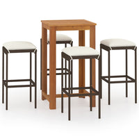 Thumbnail for 5-tlg. Gartenbar-Set mit Kissen Braun