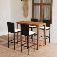 Thumbnail for 5-tlg. Gartenbar-Set mit Kissen Schwarz