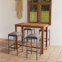 Thumbnail for 5-tlg. Gartenbar-Set mit Kissen Grau