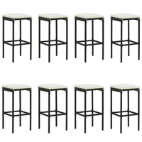 Thumbnail for 9-tlg. Gartenbar-Set mit Kissen Schwarz