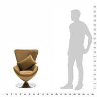 Thumbnail for Drehstuhl in Ei-Form mit Kissen Braun Samt