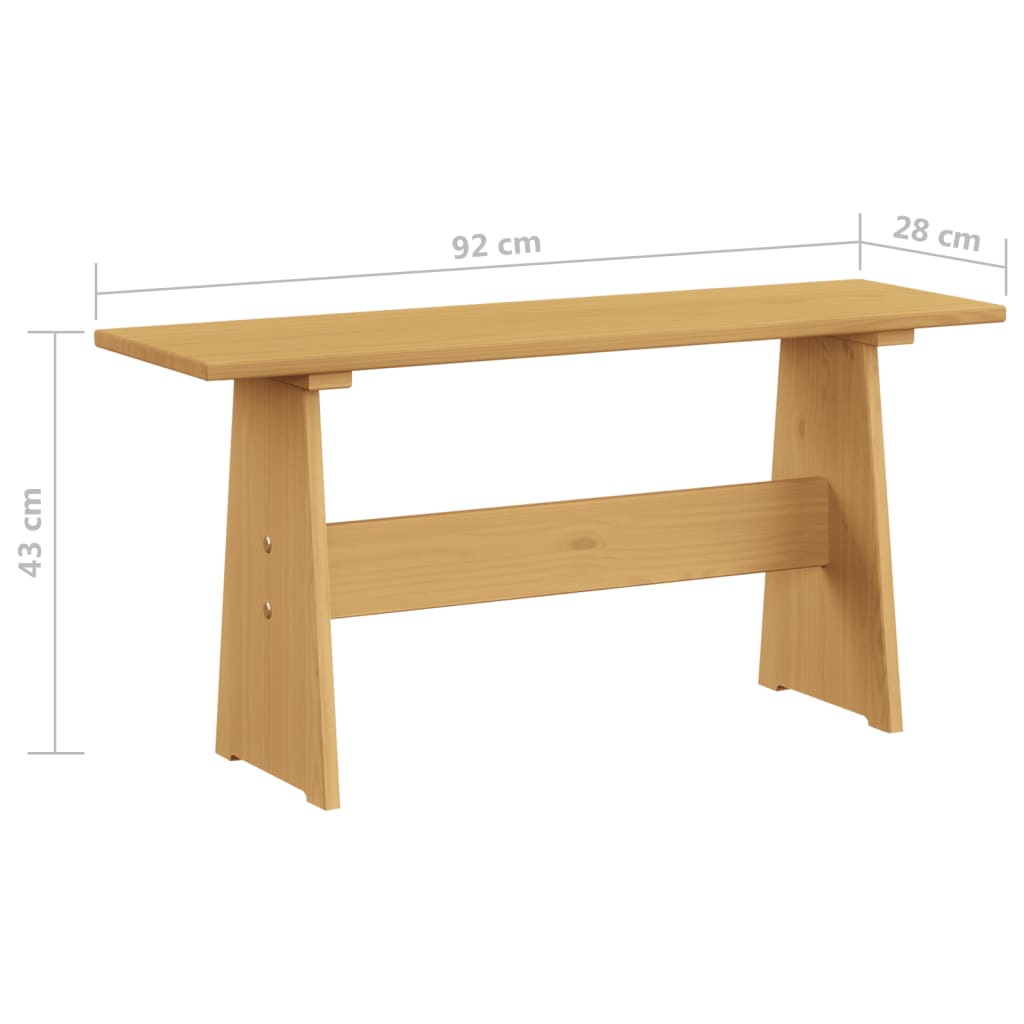 Esstisch mit Bank Honigbraun Massivholz Kiefer