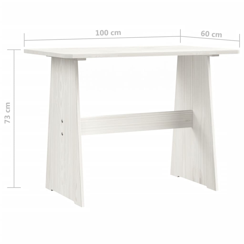 Esstisch mit Bank Weiß Massivholz Kiefer