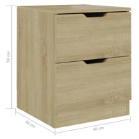 Thumbnail for Nachttische 2 Stk. Sonoma-Eiche 40x40x50 cm Spanplatte