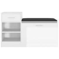 Thumbnail for Schuhbank Hochglanz-Weiß 94,5x31x57 cm Holzwerkstoff