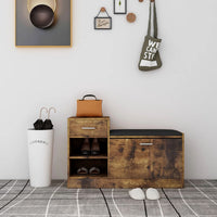 Thumbnail for Schuhbank Räuchereiche 94,5x31x57 cm Holzwerkstoff