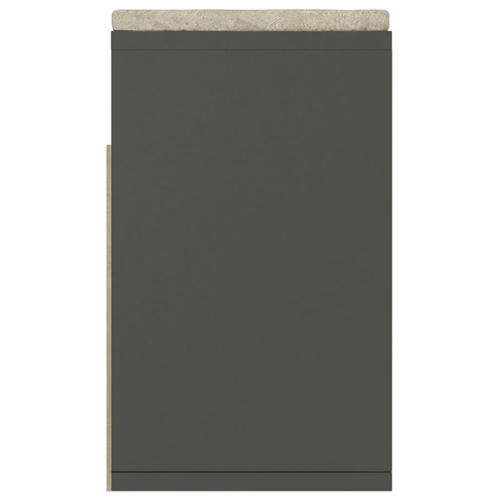 Schuhbank mit Kissen Grau 104x30x49 cm Spanplatte
