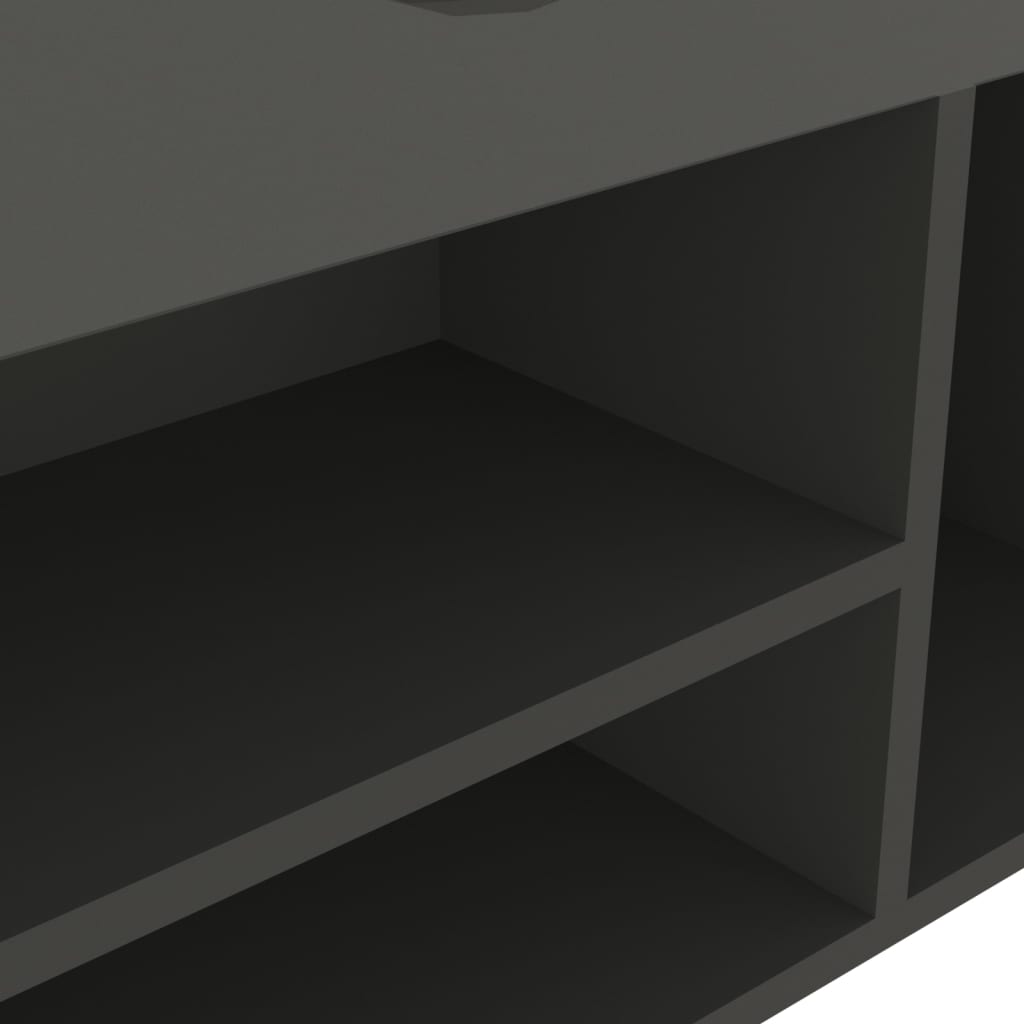 Schuhbank mit Kissen Grau 104x30x49 cm Spanplatte