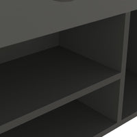 Thumbnail for Schuhbank mit Kissen Grau 104x30x49 cm Spanplatte