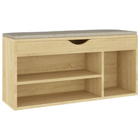 Thumbnail for Schuhbank mit Kissen Sonoma-Eiche 104x30x49 cm Holzwerkstoff