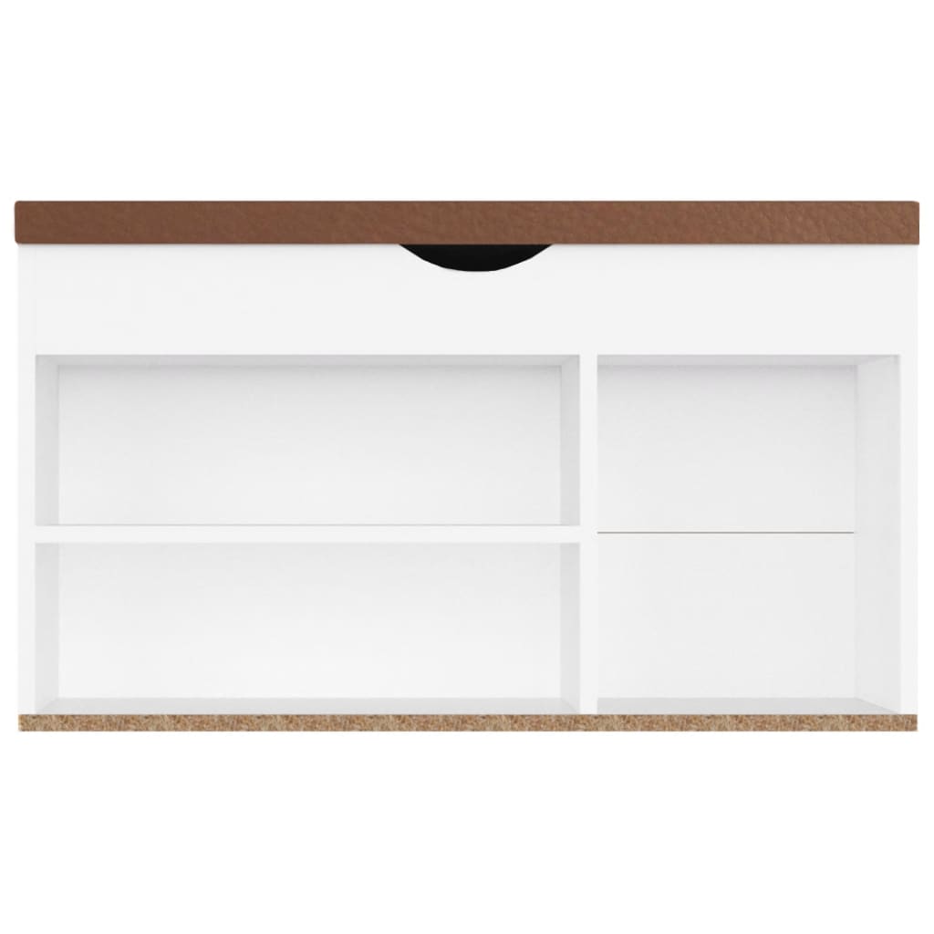 Schuhbank mit Kissen Weiß 80x30x47 cm Spanplatte