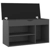 Thumbnail for Schuhbank mit Kissen Grau 80x30x47 cm Holzwerkstoff