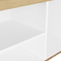 Thumbnail for Schuhbank mit Kissen Weiß & Sonoma-Eiche 80x30x47 cm Spanplatte