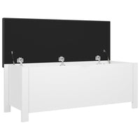 Thumbnail for Sitzbank mit Stauraum und Kissen Weiß 105x40x45cm Holzwerkstoff
