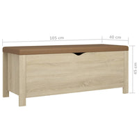 Thumbnail for Sitzbank mit Stauraum und Kissen Sonoma-Eiche 105x40x45 cm