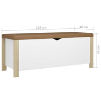 Thumbnail for Sitzbank mit Stauraum und Kissen Weiß Sonoma-Eiche 105x40x45cm