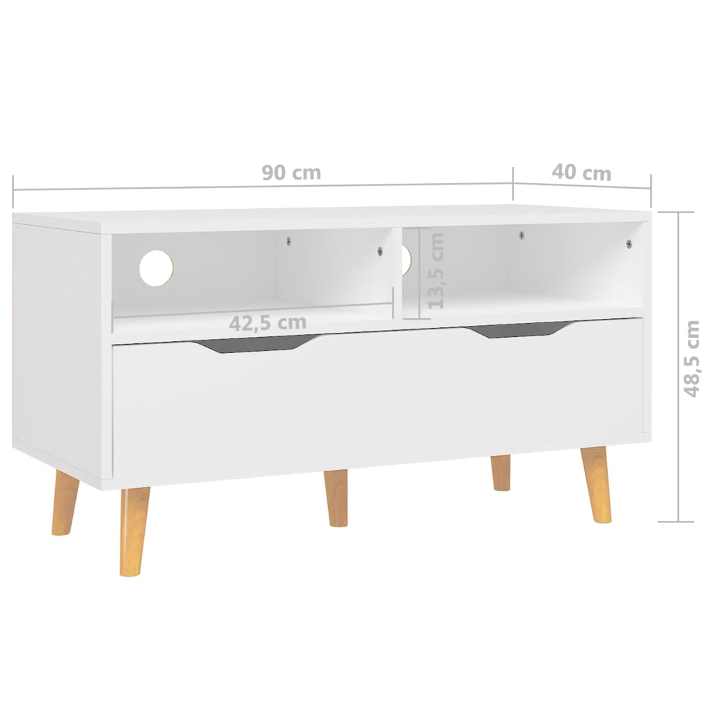 TV-Schrank Weiß 90x40x48,5 cm Spanplatte