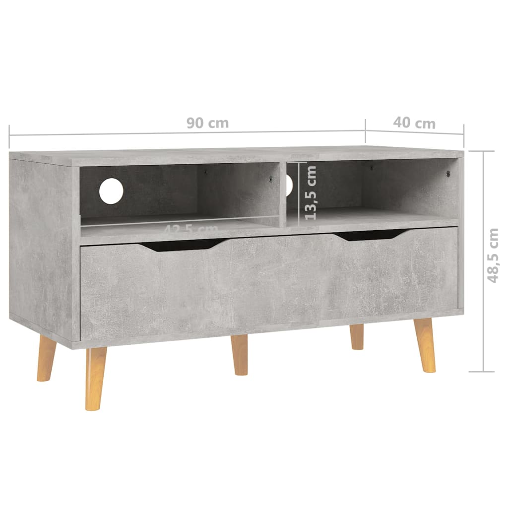 TV-Schrank Betongrau 90x40x48,5 cm Spanplatte