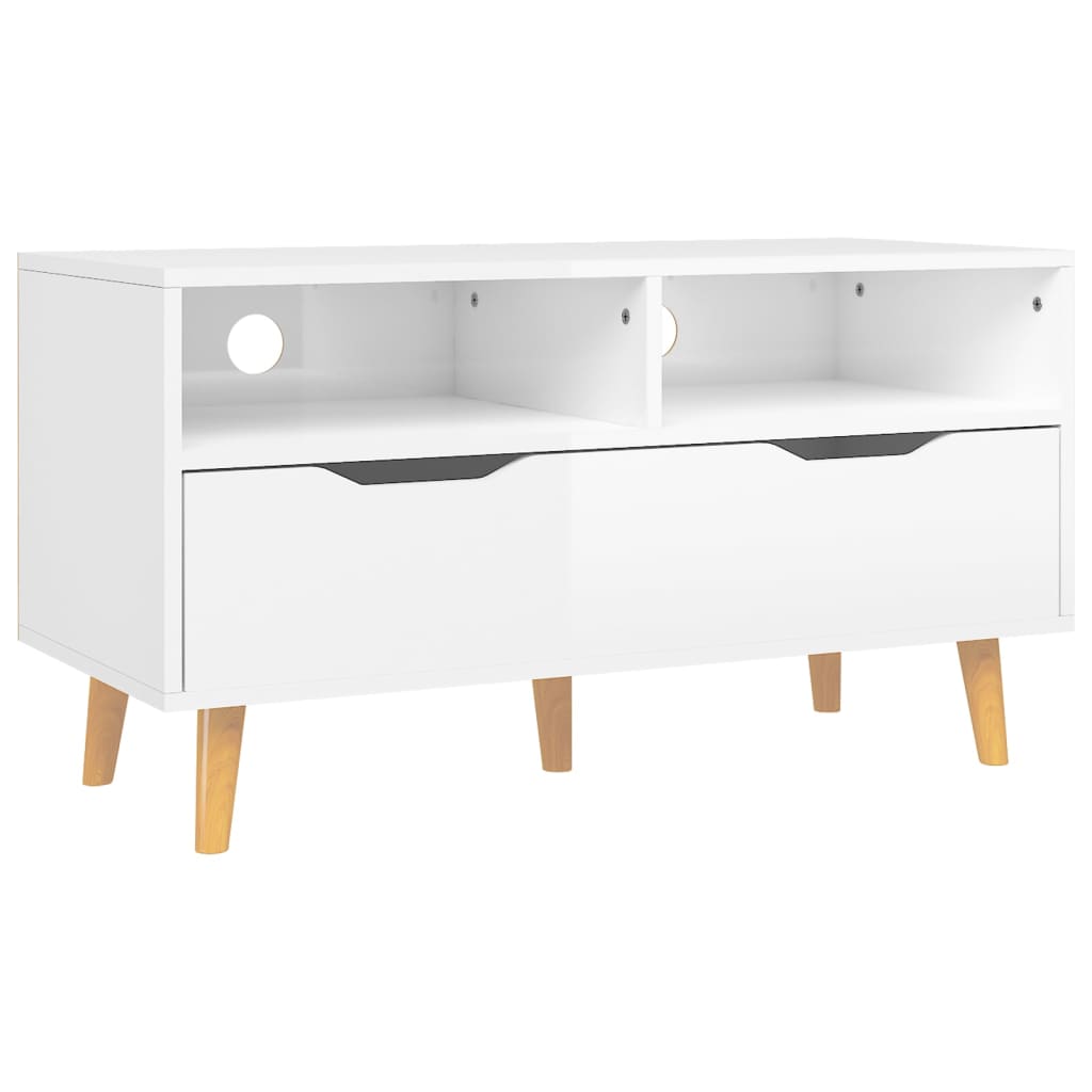 TV-Schrank Hochglanz-Weiß 90x40x48,5 cm Spanplatte