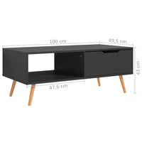 Thumbnail for Couchtisch Grau 100x49,5x43 cm Spanplatte