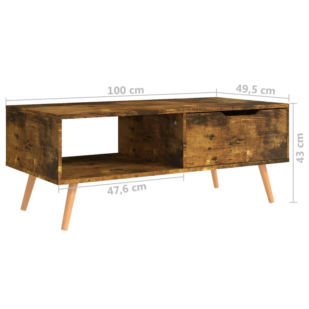 Couchtisch Räuchereiche 100x49,5x43 cm Spanplatte