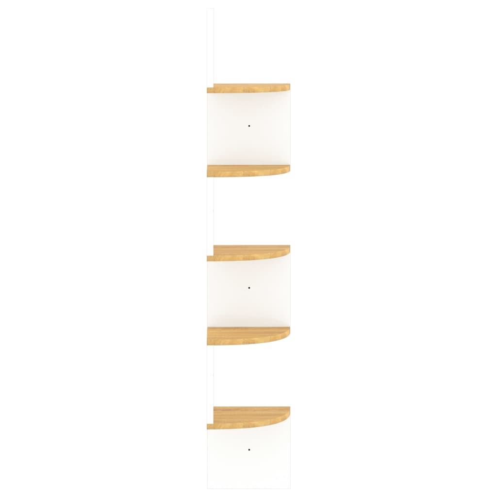 Wand-Eckregal Weiß und Sonoma-Eiche 19x19x123 cm Holzwerkstoff