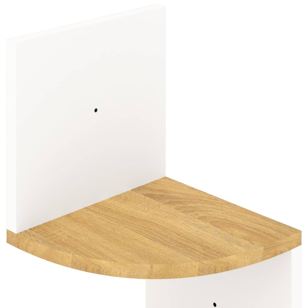 Wand-Eckregal Weiß und Sonoma-Eiche 19x19x123 cm Holzwerkstoff