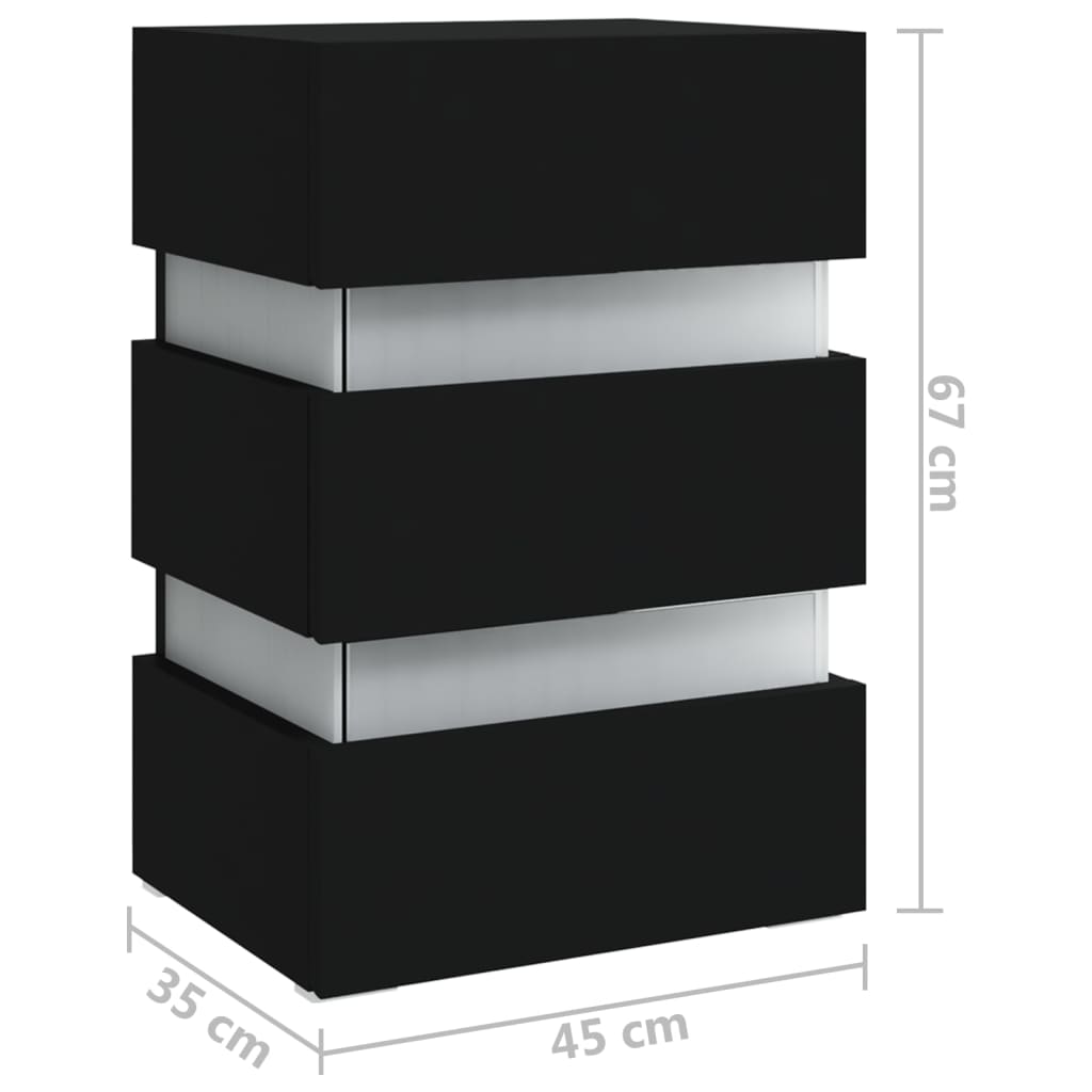 LED-Nachttisch Schwarz 45x35x67 cm Holzwerkstoff