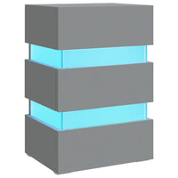 Thumbnail for LED-Nachttisch Grau 45x35x67 cm Holzwerkstoff