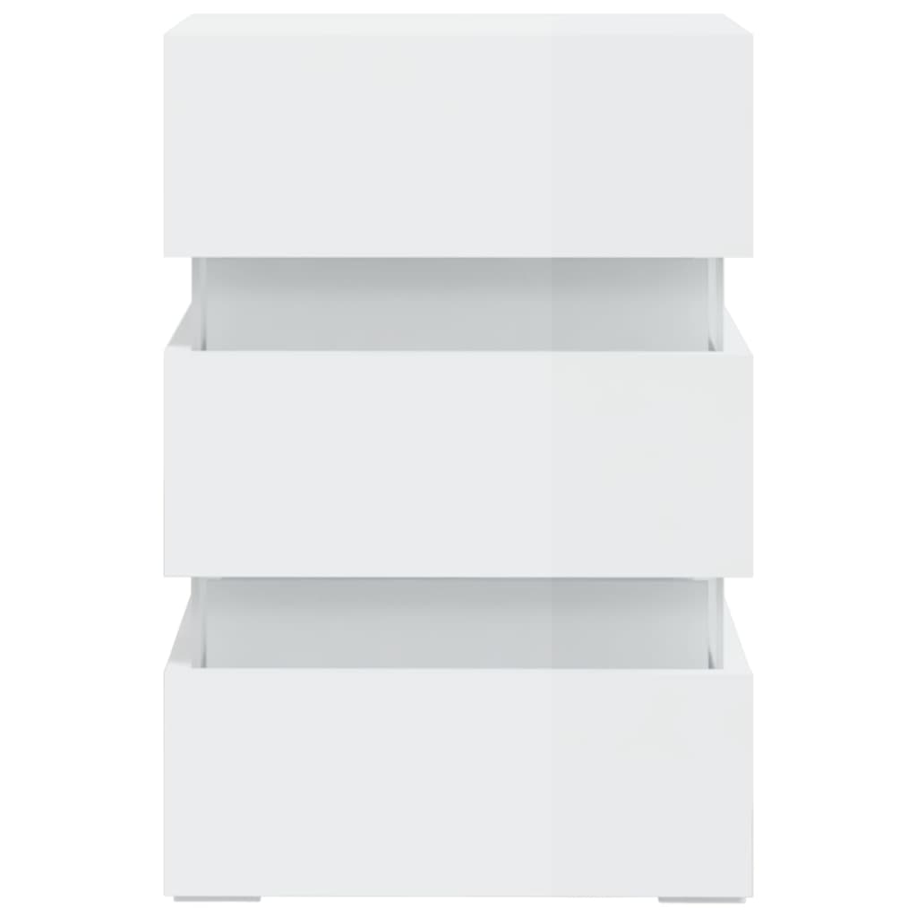 LED-Nachttisch Hochglanz-Weiß 45x35x67 cm Holzwerkstoff