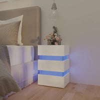 Thumbnail for LED-Nachttisch Hochglanz-Weiß 45x35x67 cm Holzwerkstoff